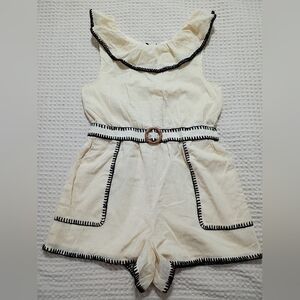 Janie and Jack Cream Outfit with Black Accents